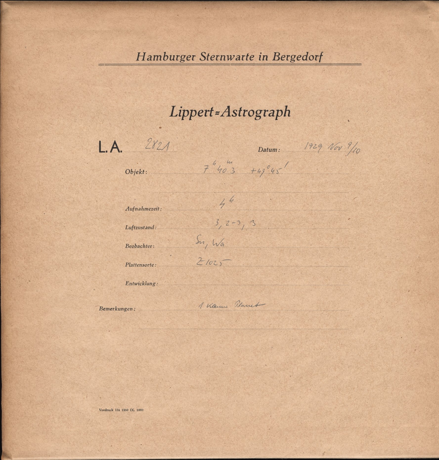 Plate envelope