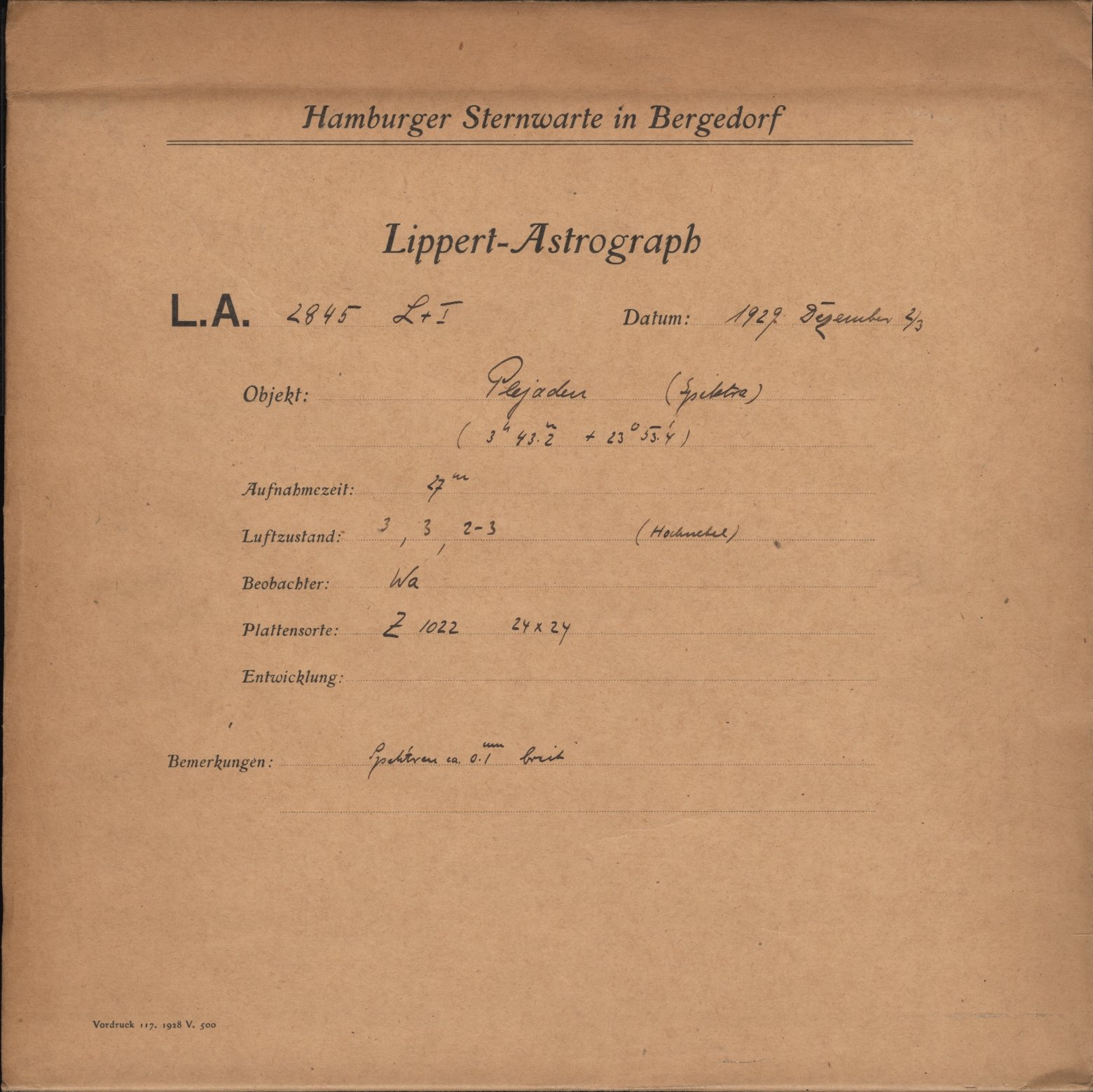 Plate envelope
