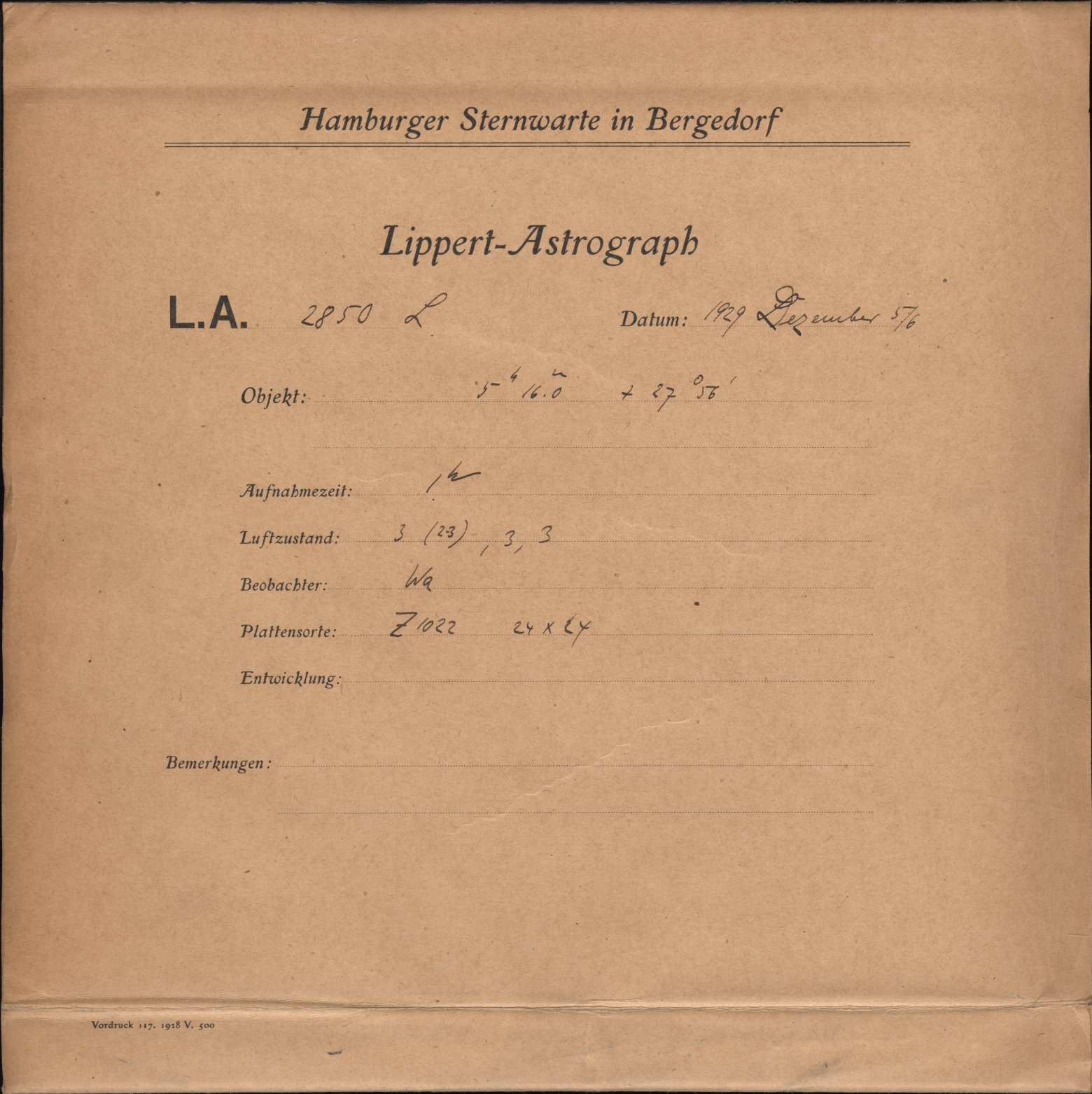 Plate envelope