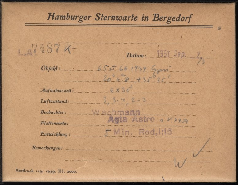 Plate envelope