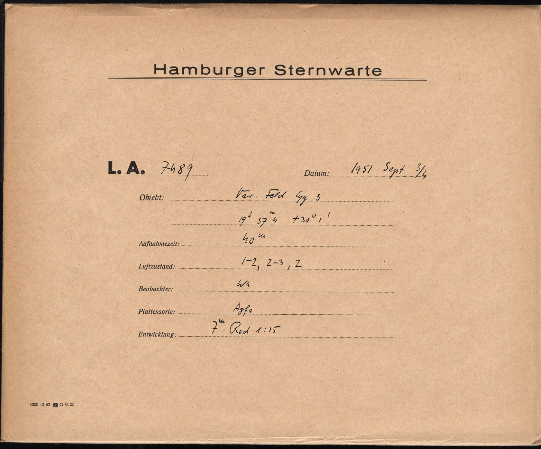 Plate envelope