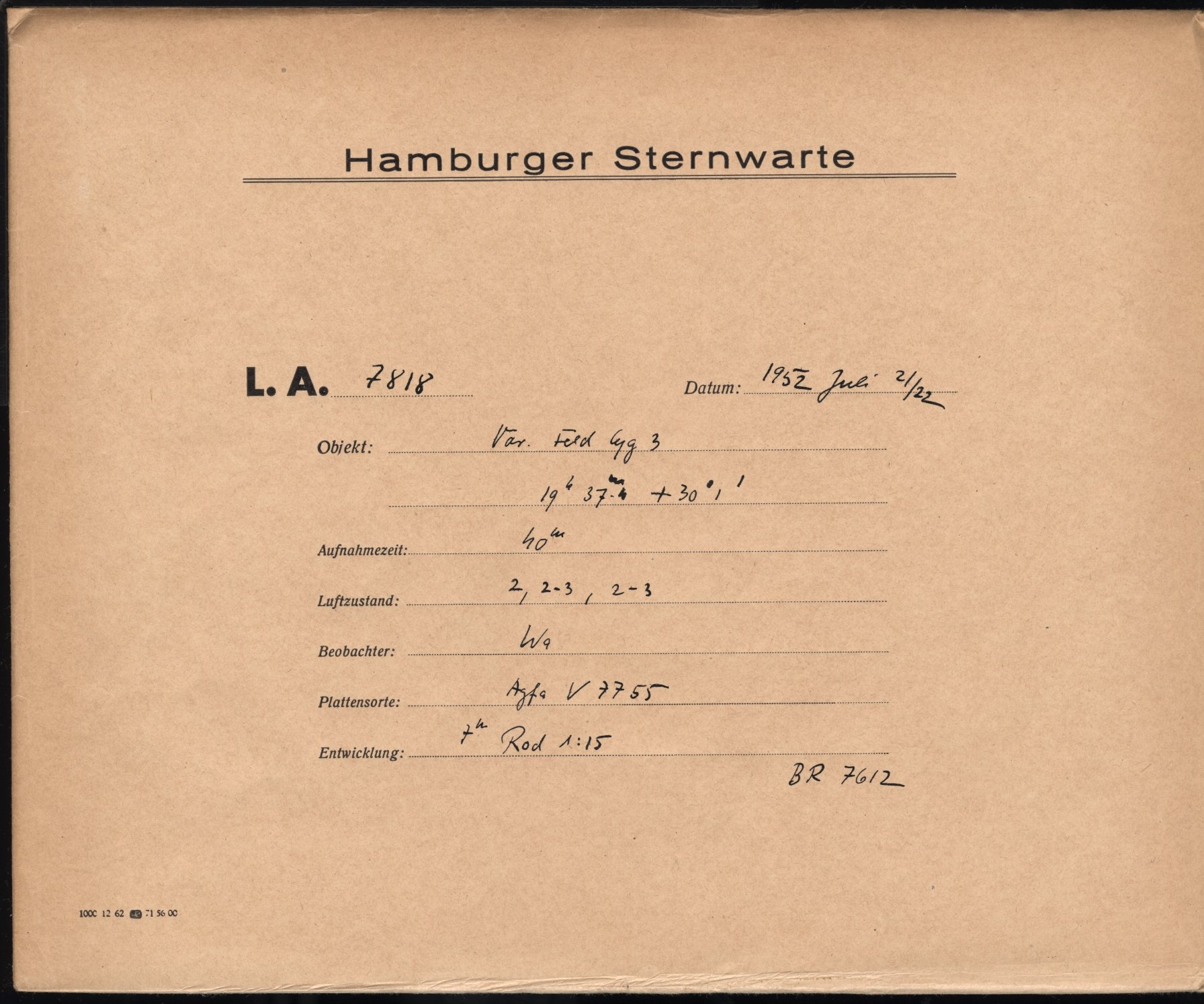 Plate envelope