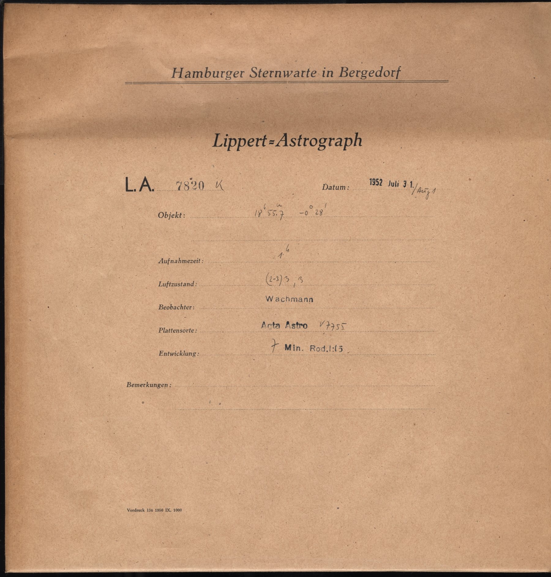 Plate envelope