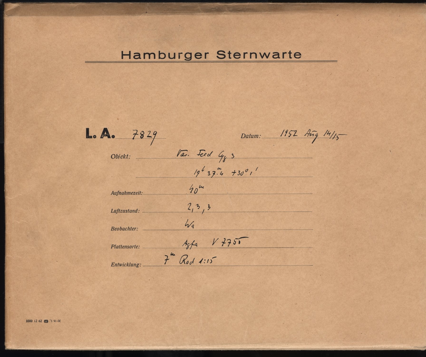 Plate envelope