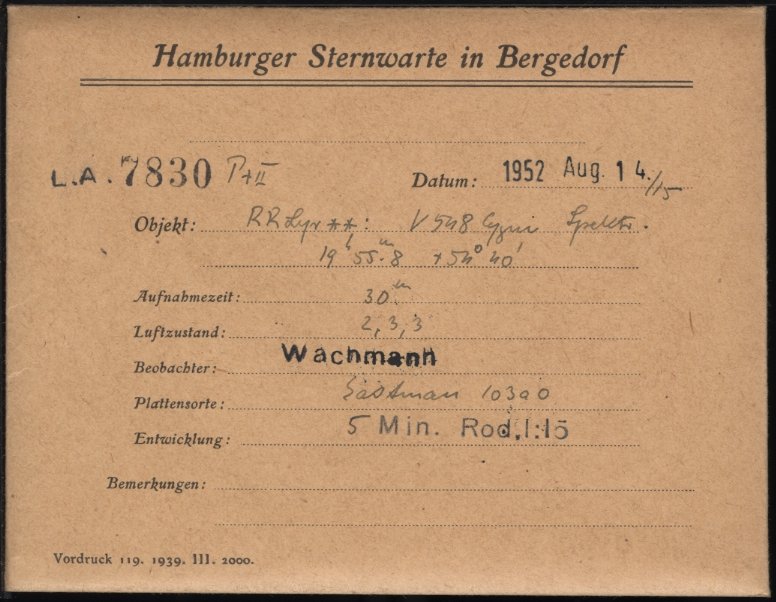 Plate envelope