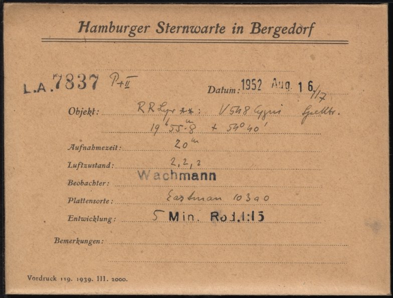 Plate envelope