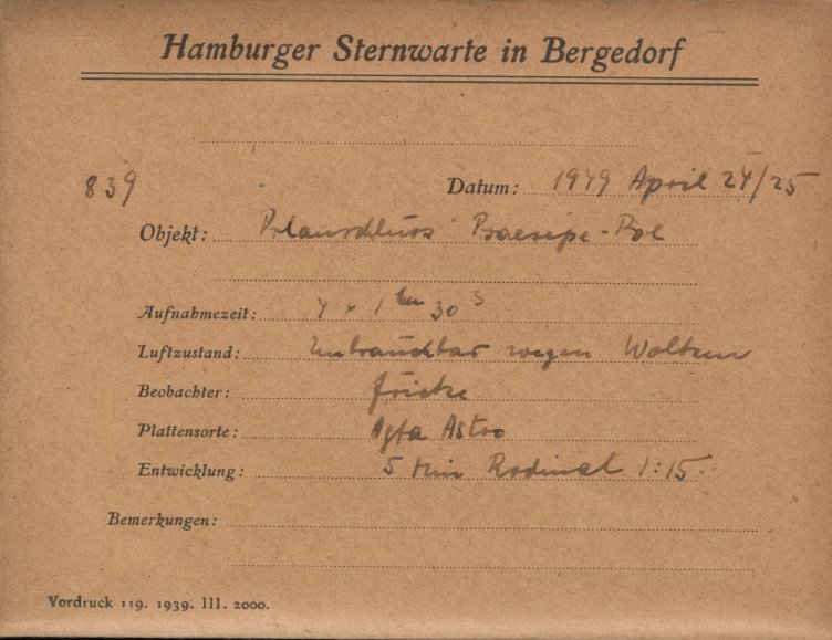 Plate envelope