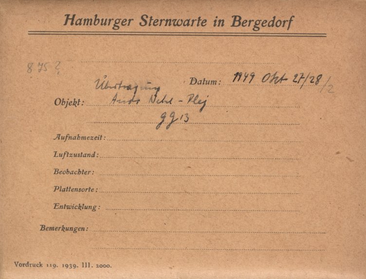 Plate envelope