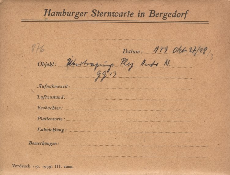 Plate envelope