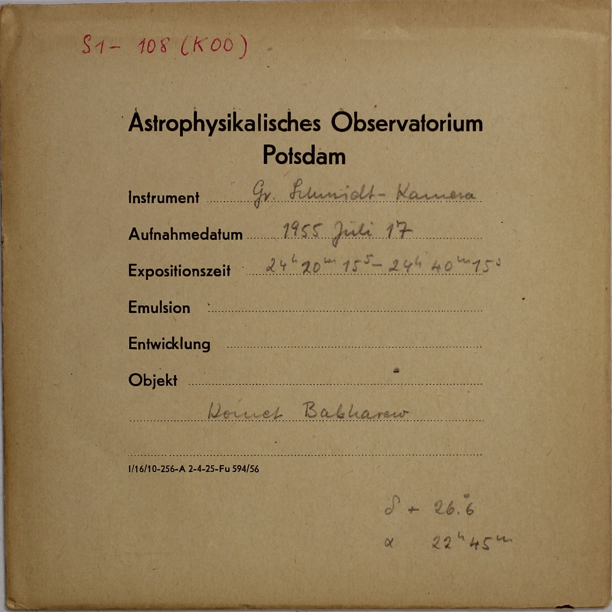 Plate envelope