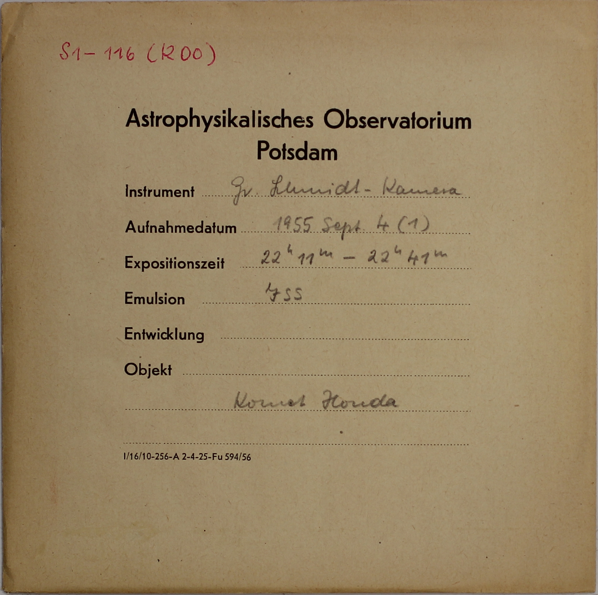 Plate envelope