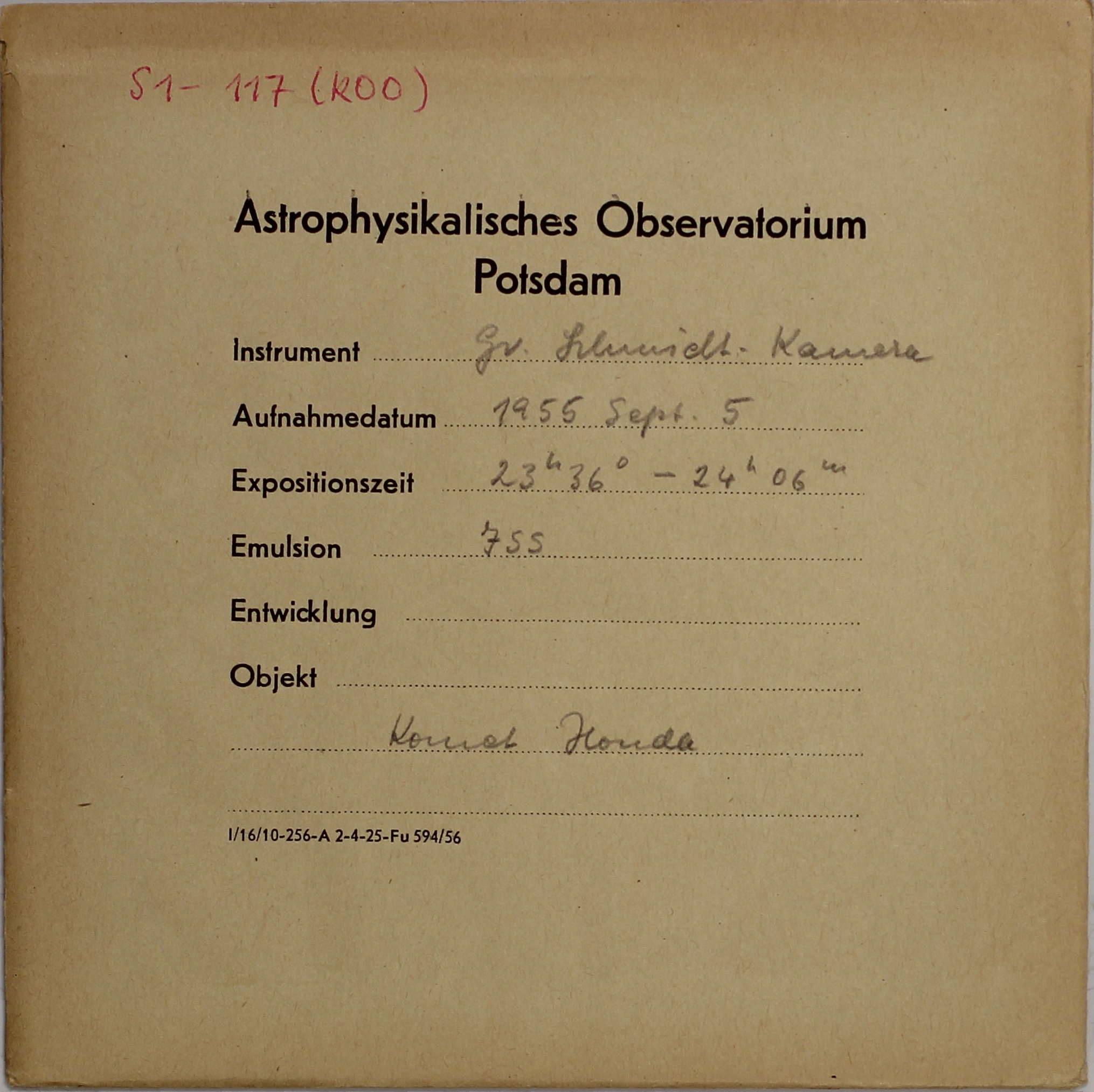 Plate envelope