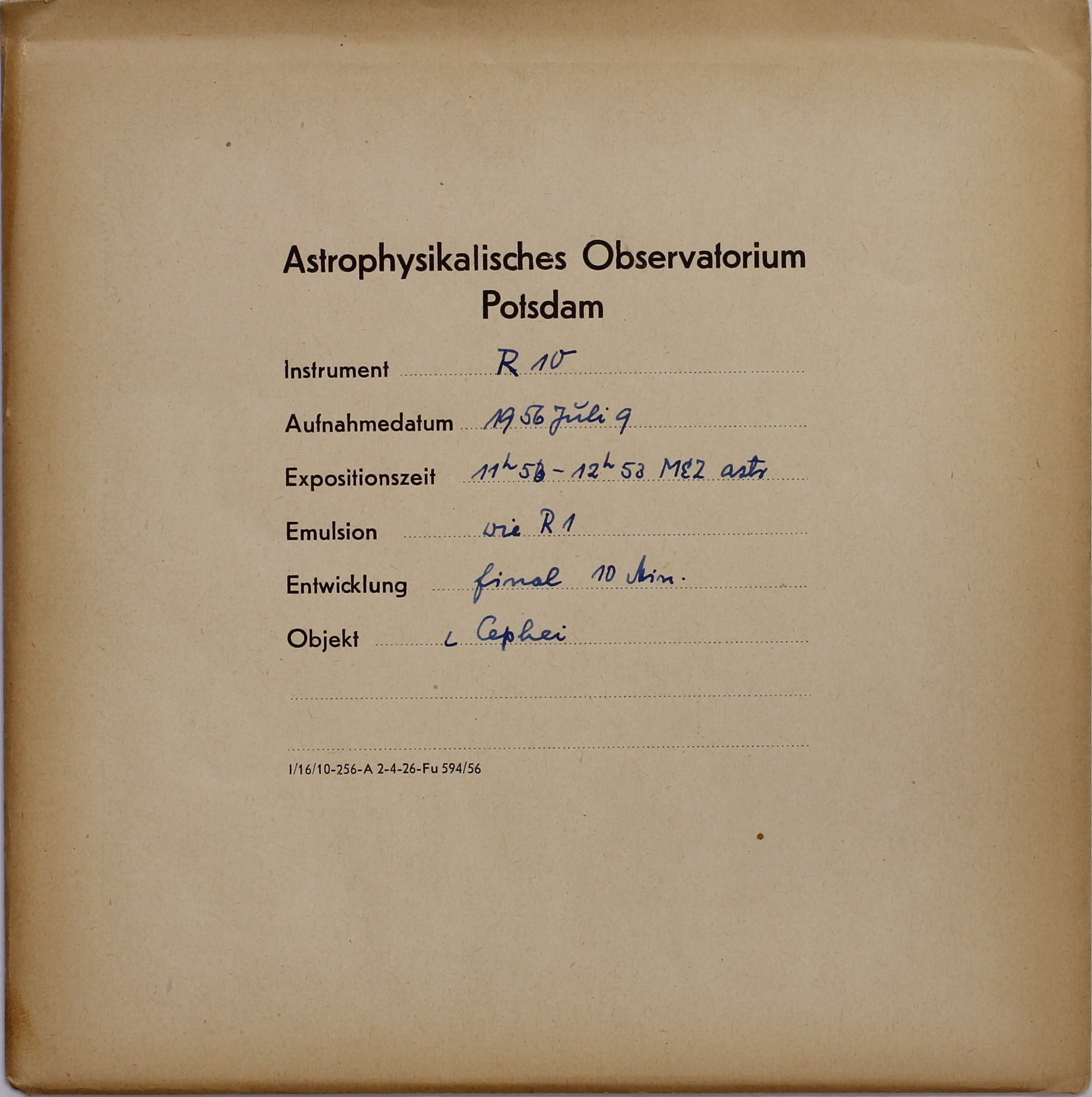 Plate envelope