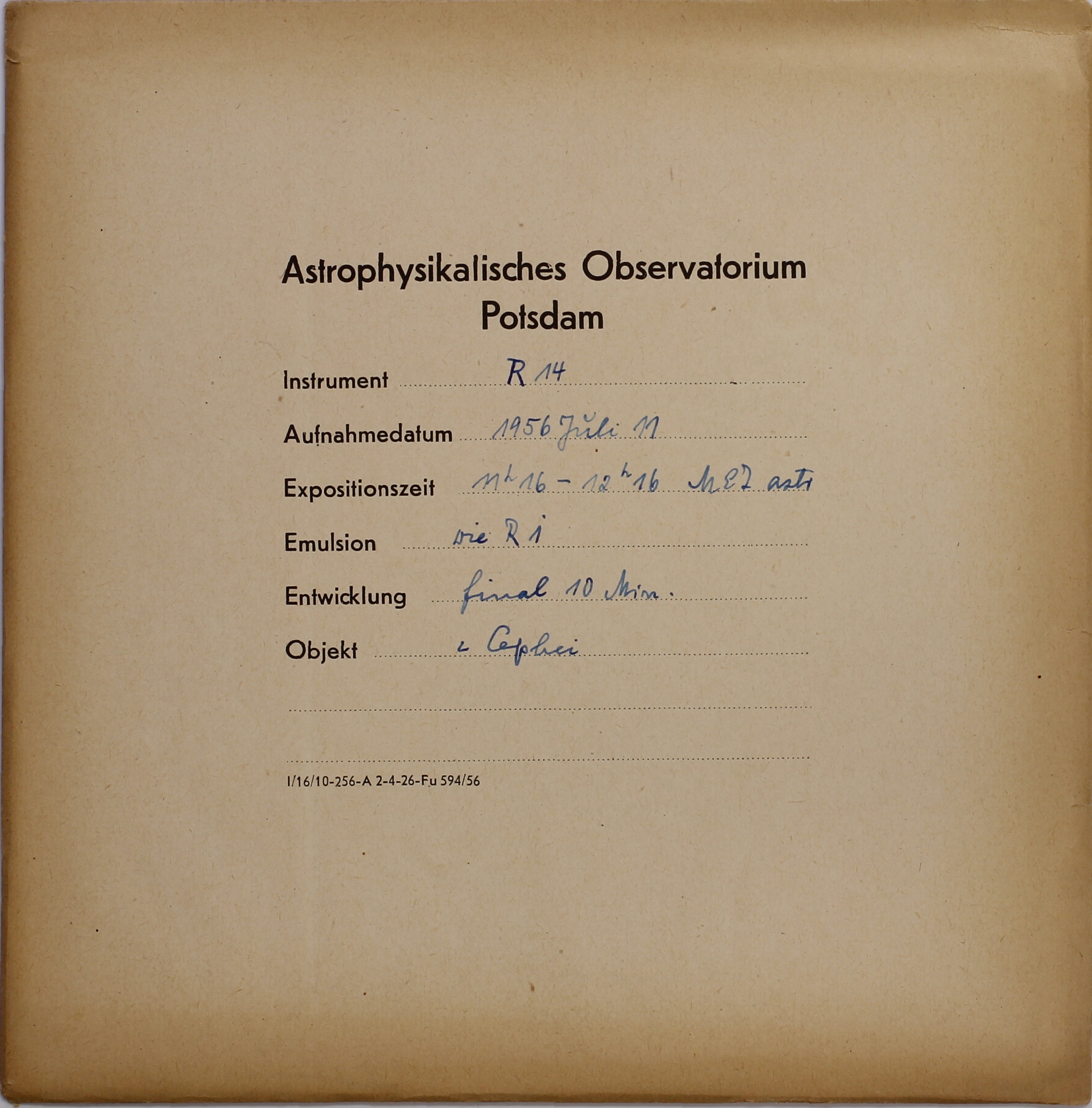 Plate envelope